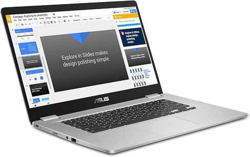 ASUS Chromebook C523 Laptop, 15.6" HD NanoEdge-Display with 180 Degree-Hinge Intel Dual Core Celeron-Processor, 4GB-RAM, 32GB Storage, Silver Color, C523NA-DH02 in Kuwait