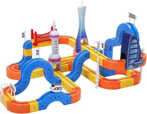 Electric Train Set, Dual-Side Track Toy 3D Cube Track-DIY Rail Cube Car in Saudi Arabia