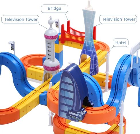 Electric Train Set, Dual-Side Track Toy 3D Cube Track-DIY Rail Cube Car in Saudi Arabia