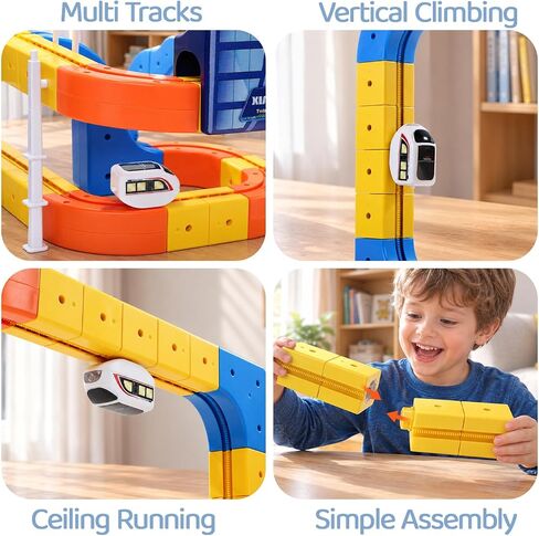 Electric Train Set, Dual-Side Track Toy 3D Cube Track-DIY Rail Cube Car in Saudi Arabia