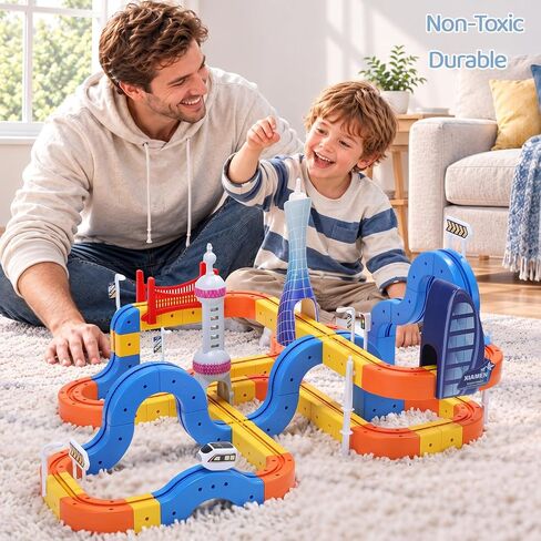 Electric Train Set, Dual-Side Track Toy 3D Cube Track-DIY Rail Cube Car in Saudi Arabia