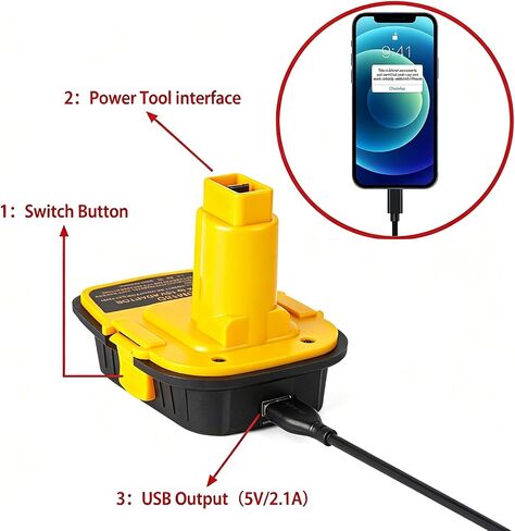 DM18D Battery Adapter for DEWALT 18V XRP Peg Type Cordless Tools, Compatible with for DEWALT 20V Batteries and for Milwaukee M18 18V Batteries, Work for DEWALT XRP NiCad NiMH Tools, with USB Port in Saudi Arabia