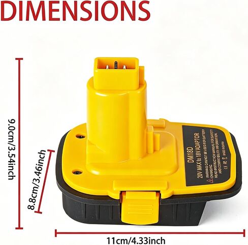 DM18D Battery Adapter for DEWALT 18V XRP Peg Type Cordless Tools, Compatible with for DEWALT 20V Batteries and for Milwaukee M18 18V Batteries, Work for DEWALT XRP NiCad NiMH Tools, with USB Port in Saudi Arabia