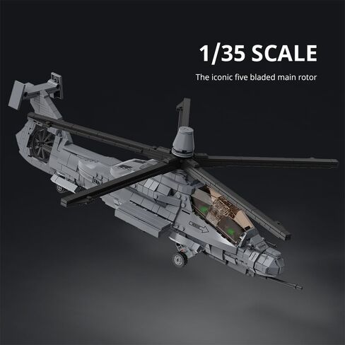 MISINI M8022 1:35 U.S. Army RAH-66 Comanche Stealth Armed Helicopter Building Blocks Set, 1068 Pcs Military Aircraft Model with Base, Collectible Display Gift for Adult Hobbyists and Collectors in Kuwait