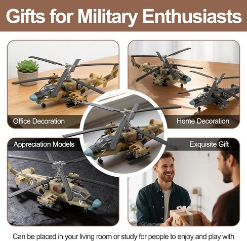 Russian Ka-52 Alligator Attack Helicopter Model Kit – 1/72 Scale Snap-Fit Pre-Painted Display Model for Adult Military Collectors. (Camouflage Yellow) in Kuwait