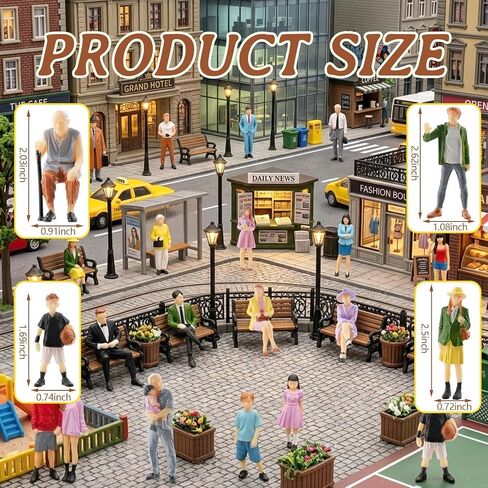 Mini People Figurines,1:30 Scale 20 Pcs Miniature Figures for Layouts in Saudi Arabia