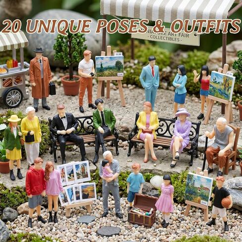Mini People Figurines,1:30 Scale 20 Pcs Miniature Figures for Layouts in Saudi Arabia