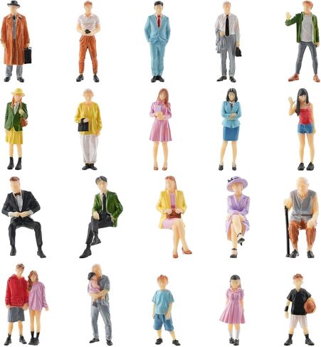 Mini People Figurines,1:30 Scale 20 Pcs Miniature Figures for Layouts in Saudi Arabia