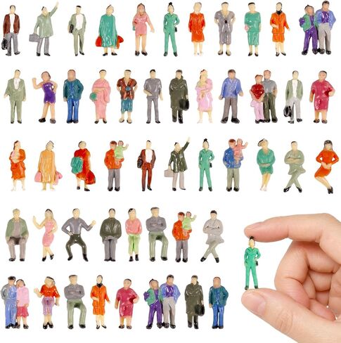 Hiawbon 1:87 HO 50 Pcs Mini People Figurines Miniature People Figurines in Kuwait