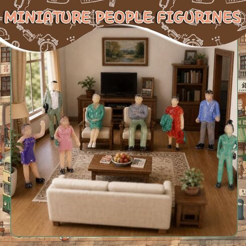 Hiawbon 1:87 HO 50 Pcs Mini People Figurines Miniature People Figurines in Kuwait