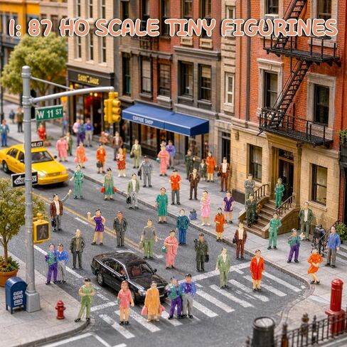 Hiawbon 1:87 HO 50 Pcs Mini People Figurines Miniature People Figurines in Kuwait