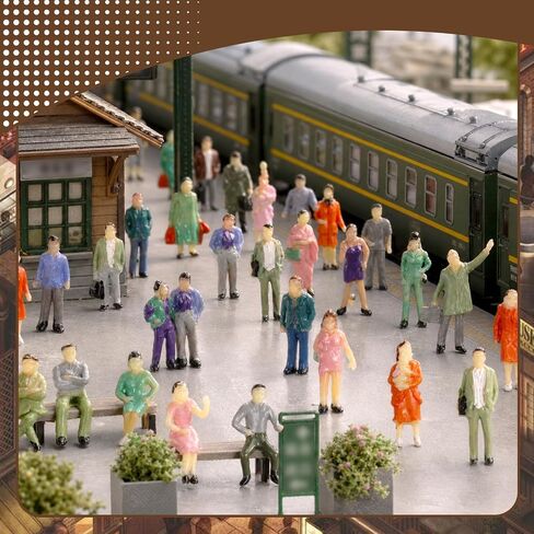 Hiawbon 1:87 HO 50 Pcs Mini People Figurines Miniature People Figurines in Kuwait