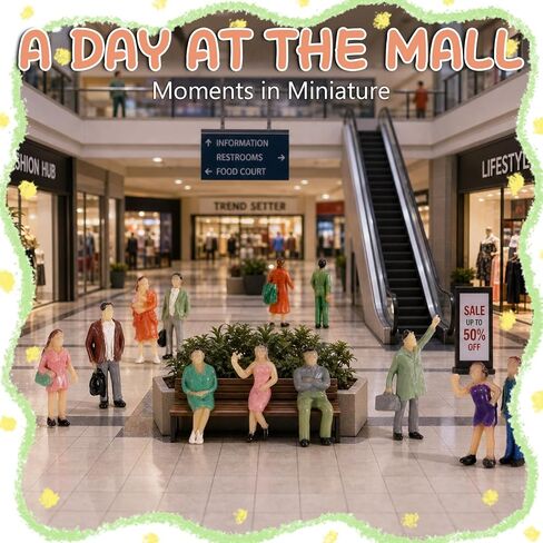 Hiawbon 1:87 HO 50 Pcs Mini People Figurines Miniature People Figurines in Kuwait