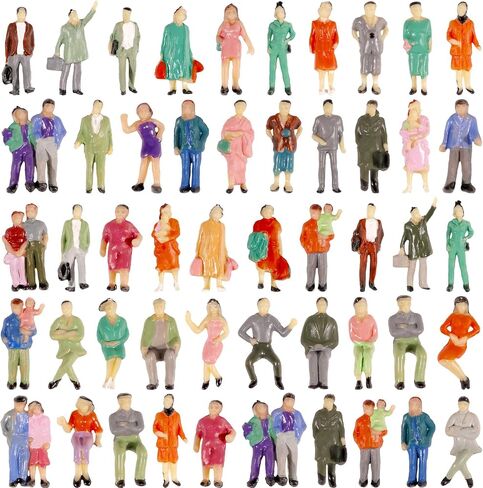 Hiawbon 1:87 HO 50 Pcs Mini People Figurines Miniature People Figurines in Kuwait