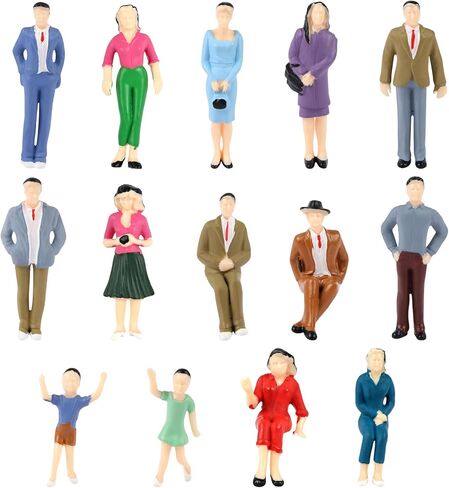 1:25 Scale Mini People Figurines Tiny Painted Model, Pack of 14 in Saudi Arabia