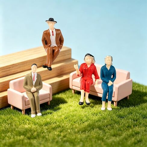 1:25 Scale Mini People Figurines Tiny Painted Model, Pack of 14 in Saudi Arabia