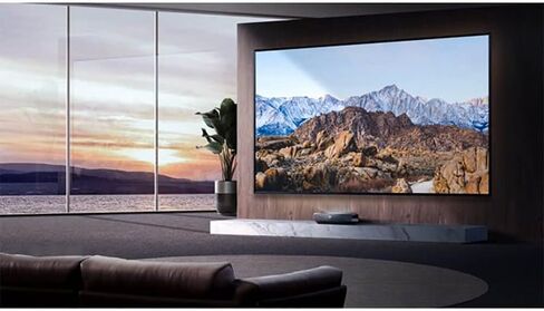 Hisense 100L5G-DLT100B 4K UHD تلفزيون ليزر قصير للغاية 100 بوصة شاشة ALR عالية الكسب، 2700 لومن، متوافق مع Dolby Atmos، Google Assistant وChromecast المدمج، متوافق مع Alexa in Kuwait