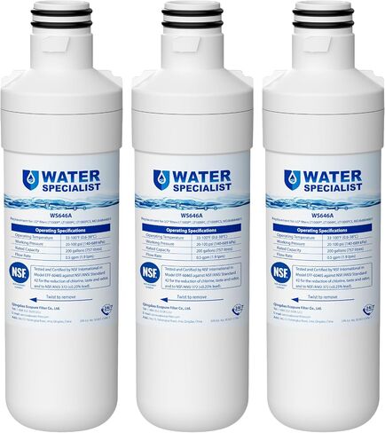 Waterspecialist MDJ64844601 Refrigerator Water Filter, NSF Certified, Replacement for LG LT1000P, LT 1000P, LT1000PC, LT1000PCS, LFXC24796S, ADQ74793501, ADQ74793502, Kenmore 46-9980, 9980 (Pack of 3) in Kuwait