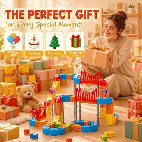 Electric Train Set for Kids, Race Track Car STEM Kit (170 Pcs) in Kuwait