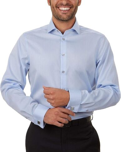 Calvin Klein Men's Dress Shirt Slim Fit Non Iron Herringbone French Cuff in Kuwait