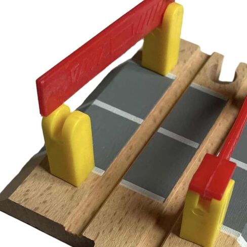 Amagogo Level Crossing Wooden Train Accessory Wooden Train Track Bridge Rail Car Building Toys Road and Railway Accessory Beech Wood Construction Suit, Level Crossing in Saudi Arabia