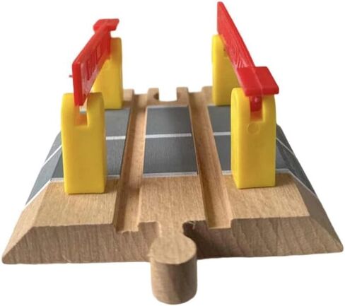 Amagogo Level Crossing Wooden Train Accessory Wooden Train Track Bridge Rail Car Building Toys Road and Railway Accessory Beech Wood Construction Suit, Level Crossing in Saudi Arabia