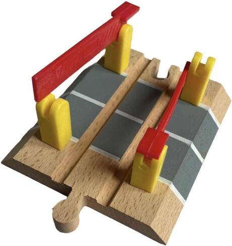 Amagogo Level Crossing Wooden Train Accessory Wooden Train Track Bridge Rail Car Building Toys Road and Railway Accessory Beech Wood Construction Suit, Level Crossing in Saudi Arabia