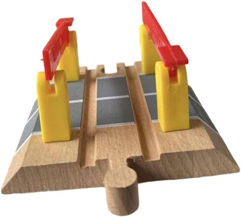 Amagogo Level Crossing Wooden Train Accessory Wooden Train Track Bridge Rail Car Building Toys Road and Railway Accessory Beech Wood Construction Suit, Level Crossing in Saudi Arabia