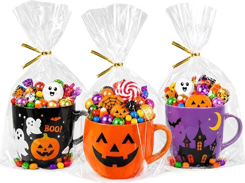 PigPotParty Cellophane Treat Bags 6x9 Inch, 50 Pack, Clear Goodie Bags in Saudi Arabia