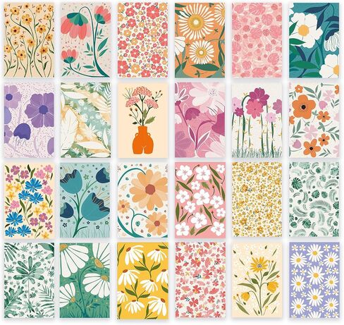 Nihuecne 24 Pack Blank Cards and Envelopes, Floral Design Greeting Cards in Saudi Arabia