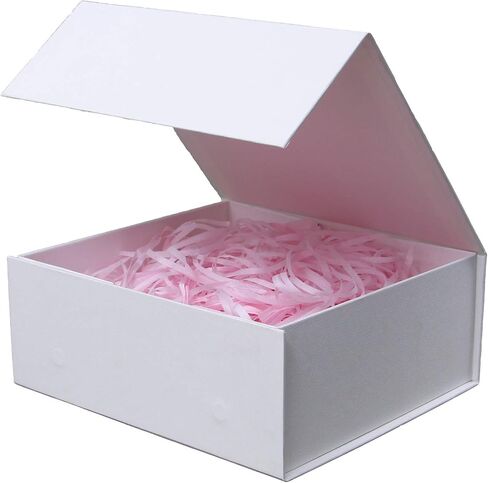 Rsgift White Gift Box with Lids,9.7x7.2x3.3 Inch Gift Boxes for Presents,Magnetic Closure boxes for Wedding,Birthday,Graduation Packaging in Saudi Arabia