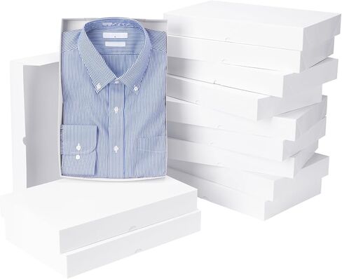 UnicoPak 12 Pack Medium White Cardboard Gift Boxes with Lids for Presents, Gift Boxes for Clothes, Shirt Boxes, 14.25x9.5x2 Inches in Kuwait