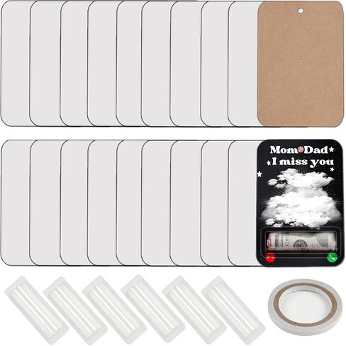 20 Sets Sublimation Money Card Blanks with Lip Balm Pouches Christmas Ornaments Sublimation Blanks Products Bulk in Kuwait