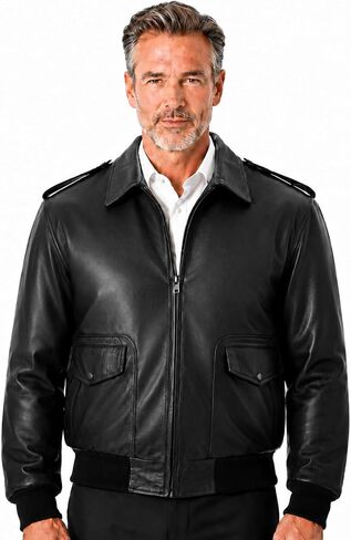 REED Men's Bomber Leather Jacket Union Made in USA in Kuwait