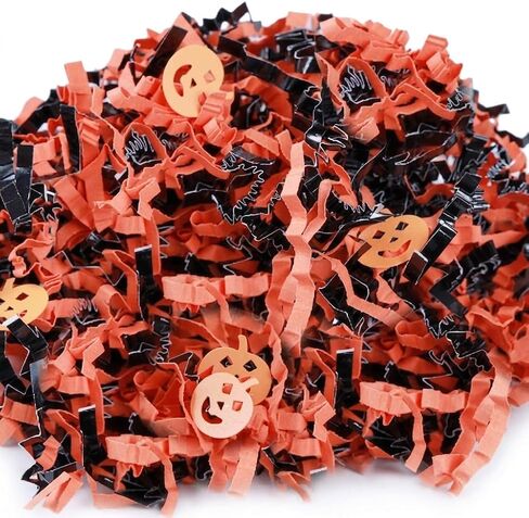 mxxkms Halloween Crinkle Paper Filler - 10 oz Black, Orange & Purple in Kuwait