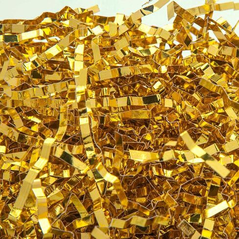 Caleihd 150g Shredded Paper Filler Crinkle Cut Paper Grass For Gift Boxes, Easter Baskets, Gift Wrapping & Basket Filling Gold in Kuwait