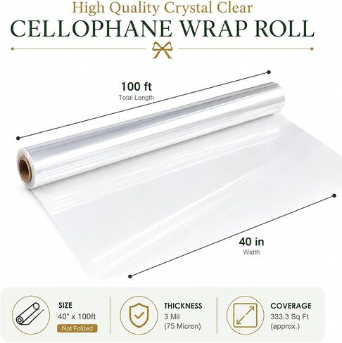 Craft and Party Super Clear Cellophane Wrap Roll (40" X 100ft) in Saudi Arabia