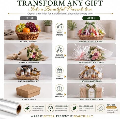 Craft and Party Super Clear Cellophane Wrap Roll (40" X 100ft) in Saudi Arabia