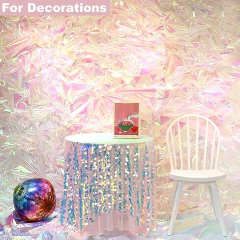 SYOGUA 82 Ft x 17 In Cellophane Roll Extra Wide Iridescent Cellophane Wrap Gift Baskets Wrapping Plastic for Basket, Treats, DIY Crafts, Birthday Gifts in Saudi Arabia