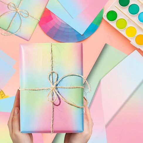 100 Sheets Pink-Blue Gradient Tissue Paper Bulk - 14x20 Inches Pastel Turquoise Starry Sky Galaxy Gift Wrapping Tissue for Baby Shower, Birthday Party, Wedding Decor, Gift Packaging, DIY Crafts & Arts in Saudi Arabia