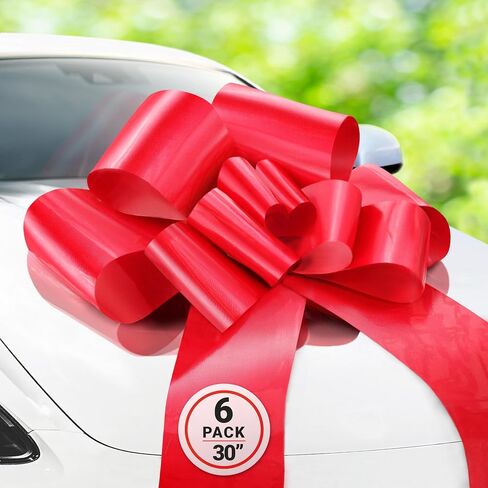 Zoe Deco Big Car Bow - 30" Red Giant Bow for Birthday, Christmas, Gift in Saudi Arabia