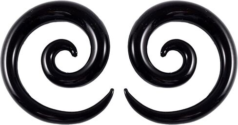 YOFANST Glass Spiral Snail Tapers Plug Ear Gauges 4G-14mm Multicolor Twist Stretchers Piercing Jewelry in Kuwait
