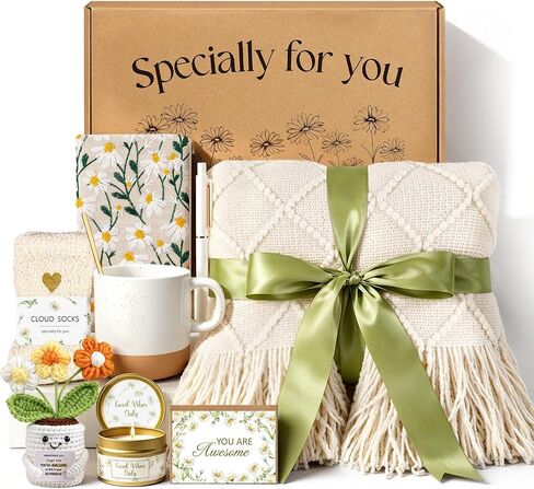 Giftota Daisy Thank You Gifts for Women, Appreciation Care Package Gift Set, Inspirational Thinking of You Self Care Birthday Holiday Gift Basket for Friend Teacher Coworker Nurse Employee Mom Sister in Saudi Arabia