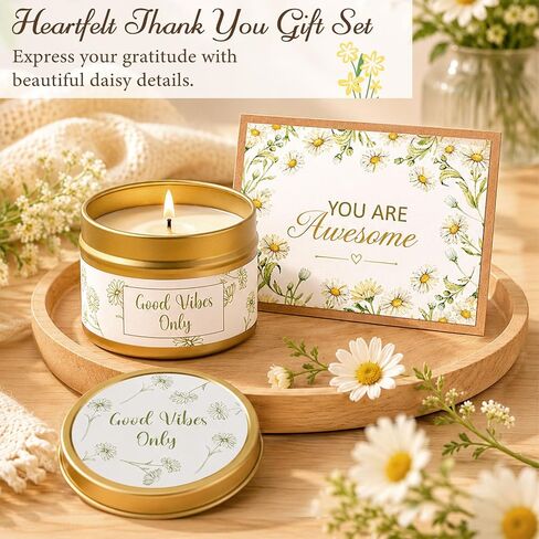 Giftota Daisy Thank You Gifts for Women, Appreciation Care Package Gift Set, Inspirational Thinking of You Self Care Birthday Holiday Gift Basket for Friend Teacher Coworker Nurse Employee Mom Sister in Saudi Arabia