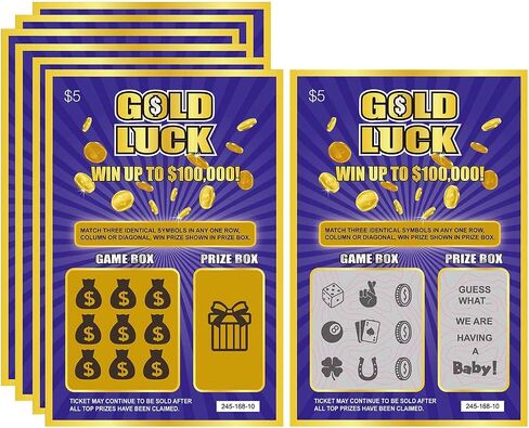 WINGKIND Gold Luck Pregnancy Announcement Fake Lottery Scratch Off Tickets, Great Idea for Pregnancy Reveal, 12 Cards in Saudi Arabia