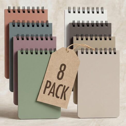 Aesthetic Pocket Notebooks Set Of 8 - Small 3x5 Spiral Notepads for Women in Kuwait