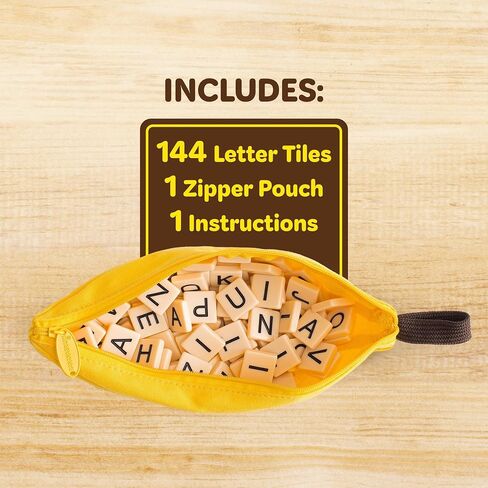 Bananagrams Classic Word Game, 144 Tiles in Banana Pouch, Travel Game in Kuwait