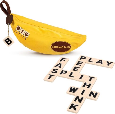 Bananagrams Classic Word Game, 144 Tiles in Banana Pouch, Travel Game in Kuwait