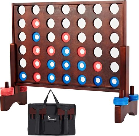 Giant 4 in a Row Game, Wooden 2.8Ft Outdoor Yard Game for Family in Kuwait