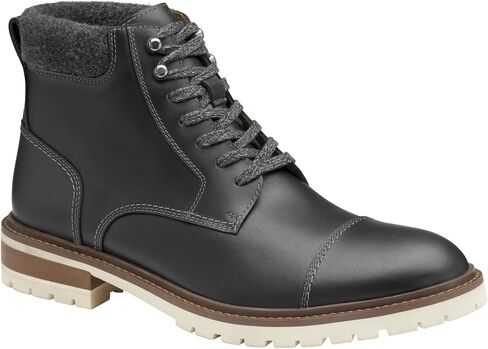 Johnston & Murphy Men’s Barrett Cap Toe Boot | Rugged Full-Grain Leather | Advanced Cushioning | Tonal & Heathered Laces | Superior Comfort | Lace-Up Boots in Kuwait